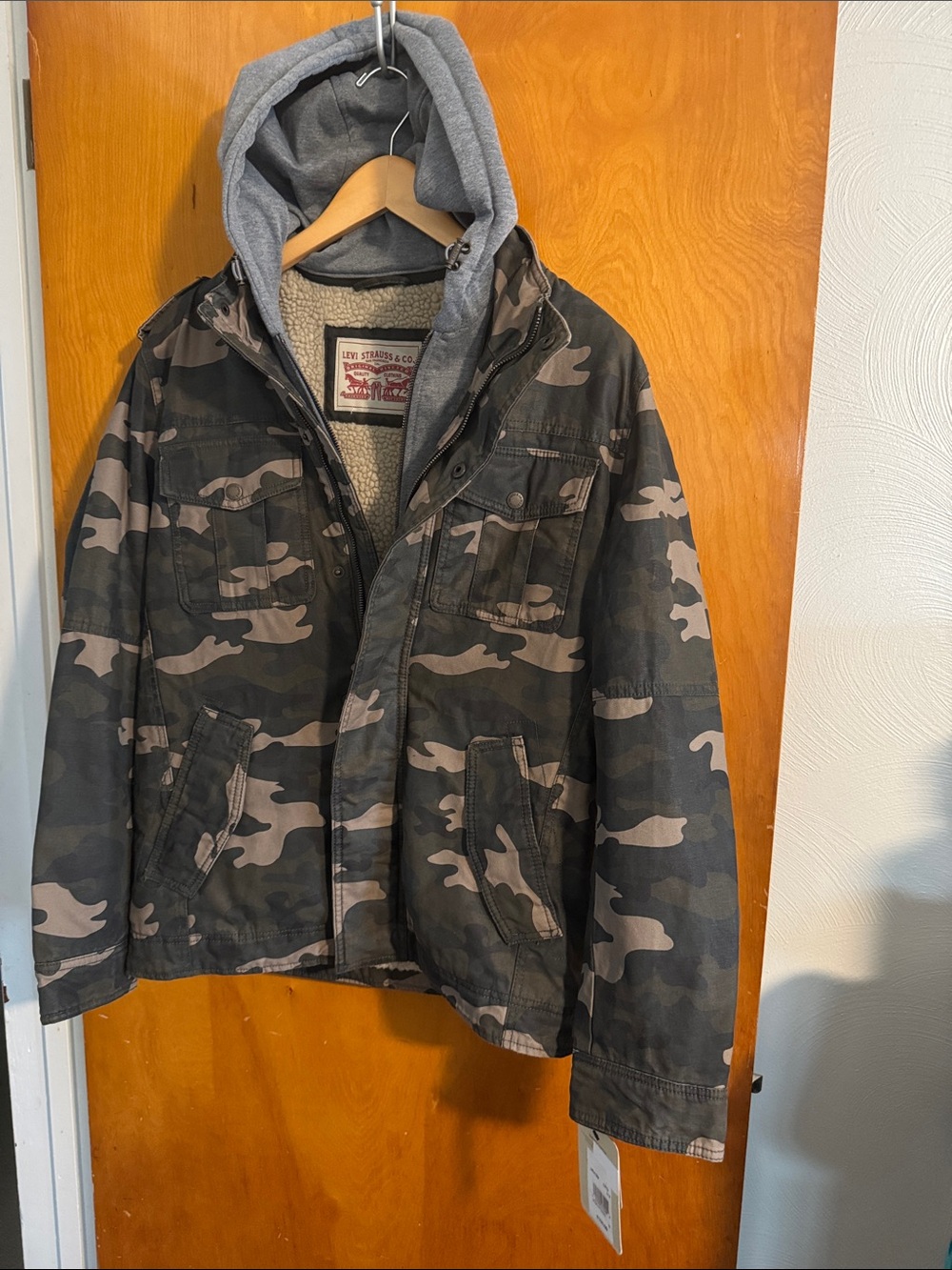 Levis Camo Jacket Mens Small Sherpa Canvas